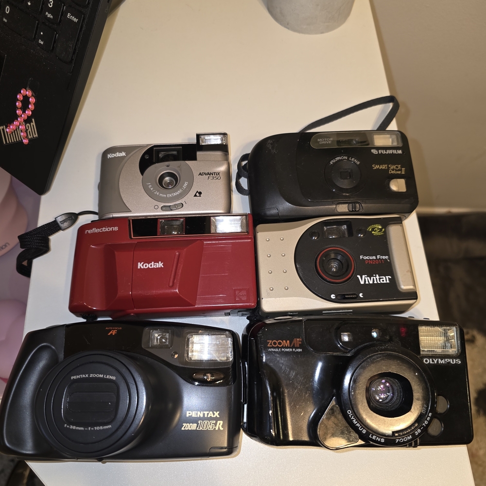 Lot of 6 Vintage Film Cameras - Untested - As Is - Point and Shoot